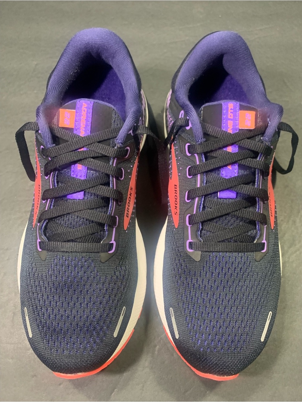Brooks Adrenaline 22 Women Black Blue Red Running Walking Shoes Size-9.5 D-Wide - Picture 5 of 11